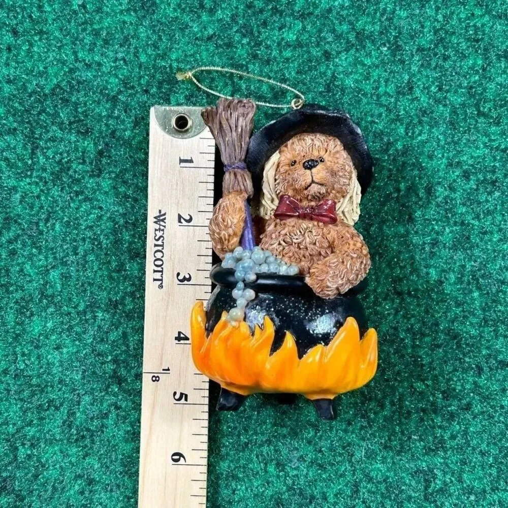 Dan Dee Halloween Witch Bear Figurine Tree Ornament‎ Resin Cauldron